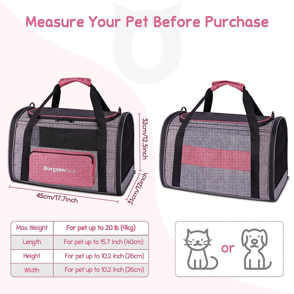 BurgeonNest sac de transport chat – quatre fenêtres maille pour la circulation d'air.