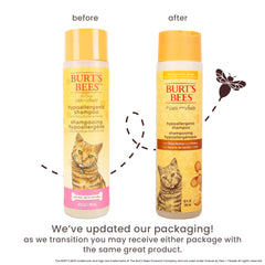 BURT'S BEES FOR PETS Shampoing chat hypoallergénique en mousse, usage doux.