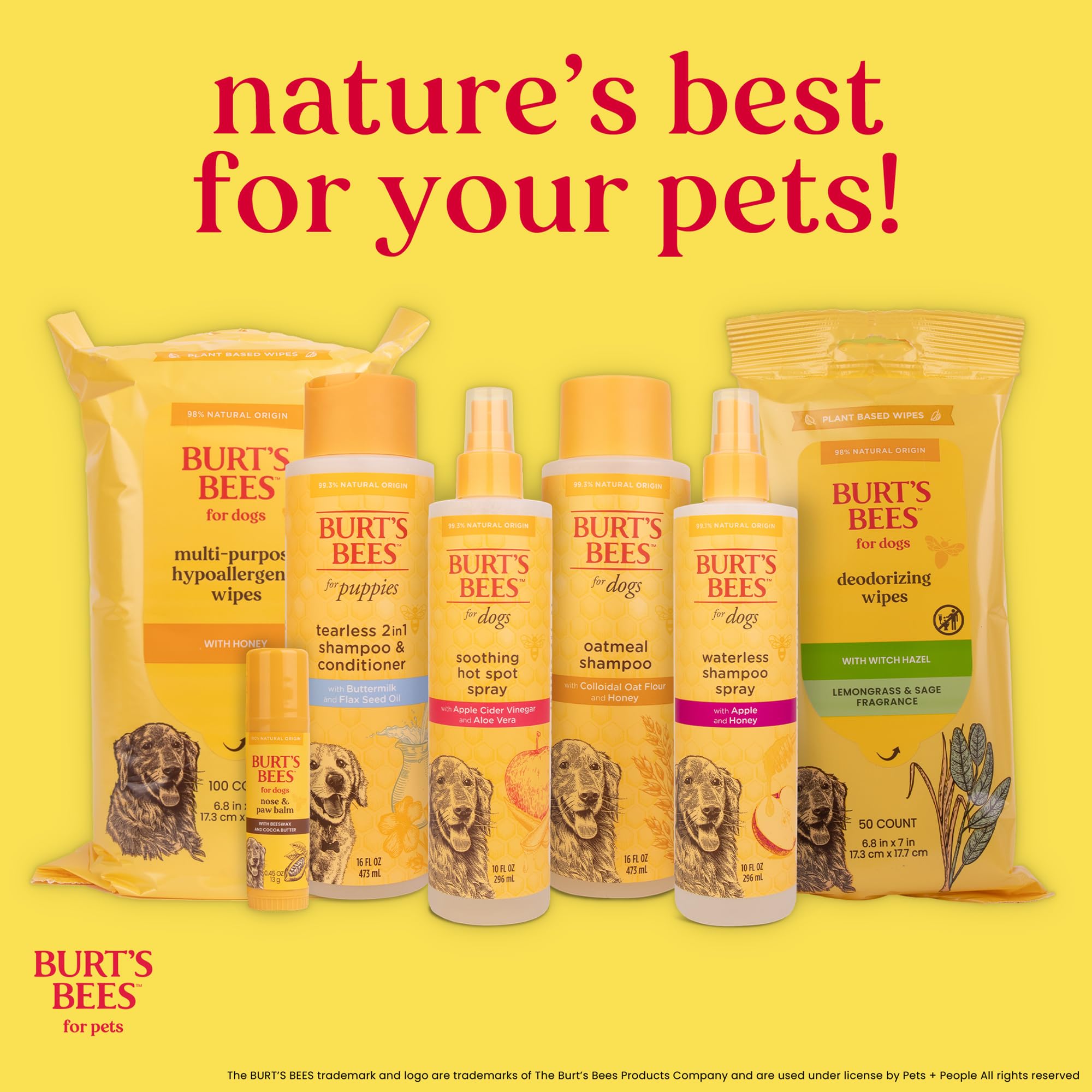 BURT'S BEES FOR PETS – kit pratique 2 paquets, rangement facile.