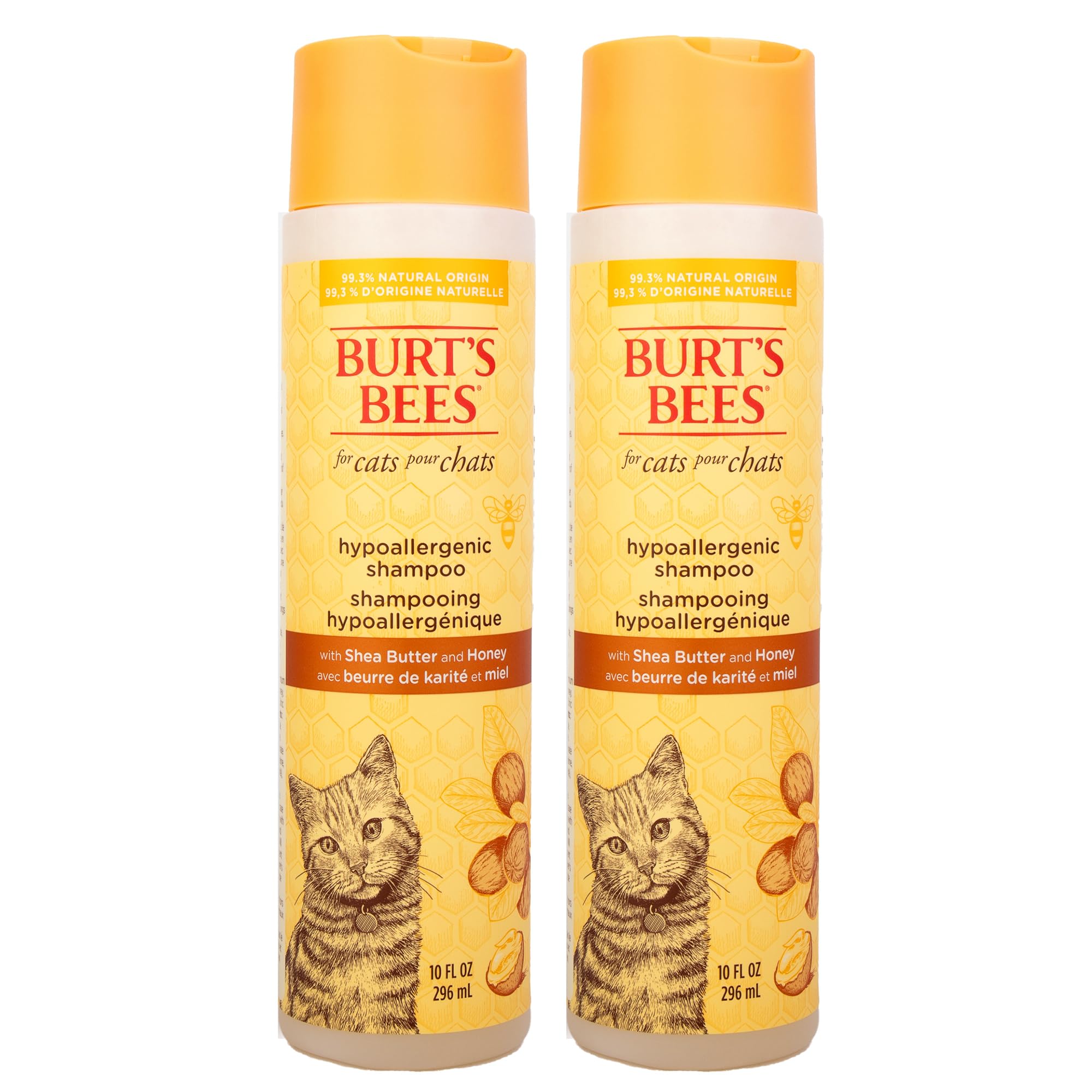 BURT'S BEES FOR PETS – Shampoing hypoallergénique pour chats, bouteille prête au bain.
