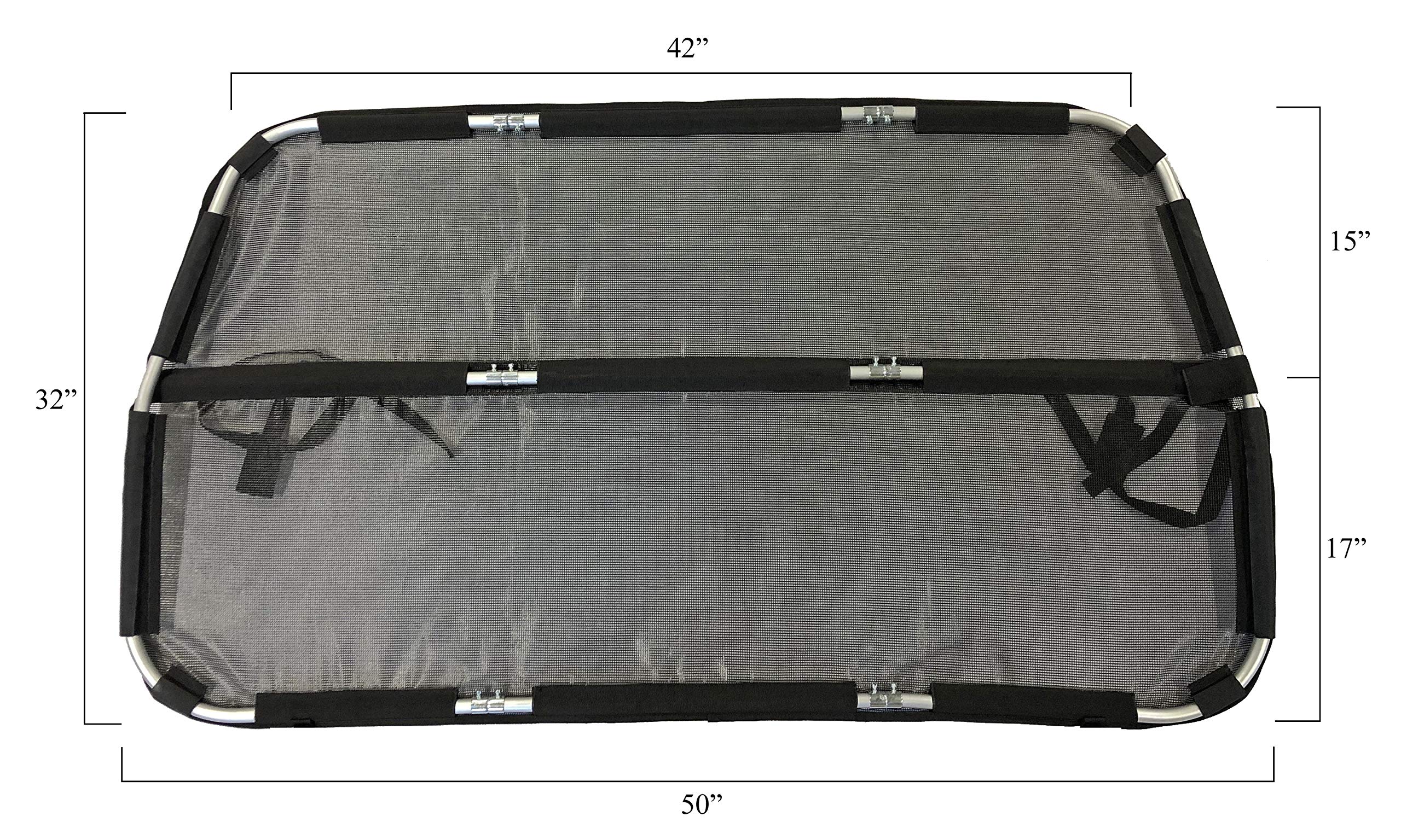 Barrière Bushwhacker en maille pour véhicule, assure une circulation d'air optimale et le confort du chien.