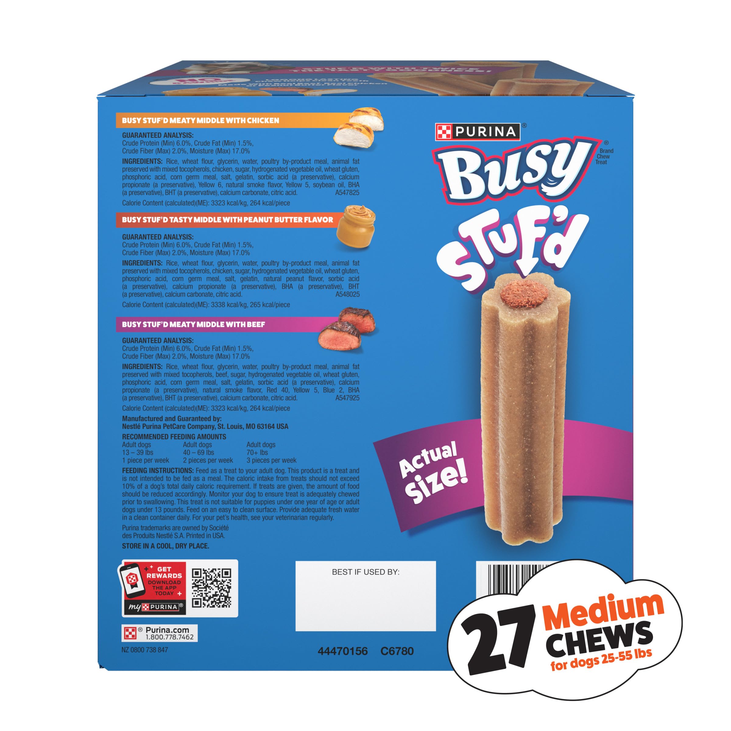 Busy Stuf’d sans peau brute : friandise longue durée sans peau brute.