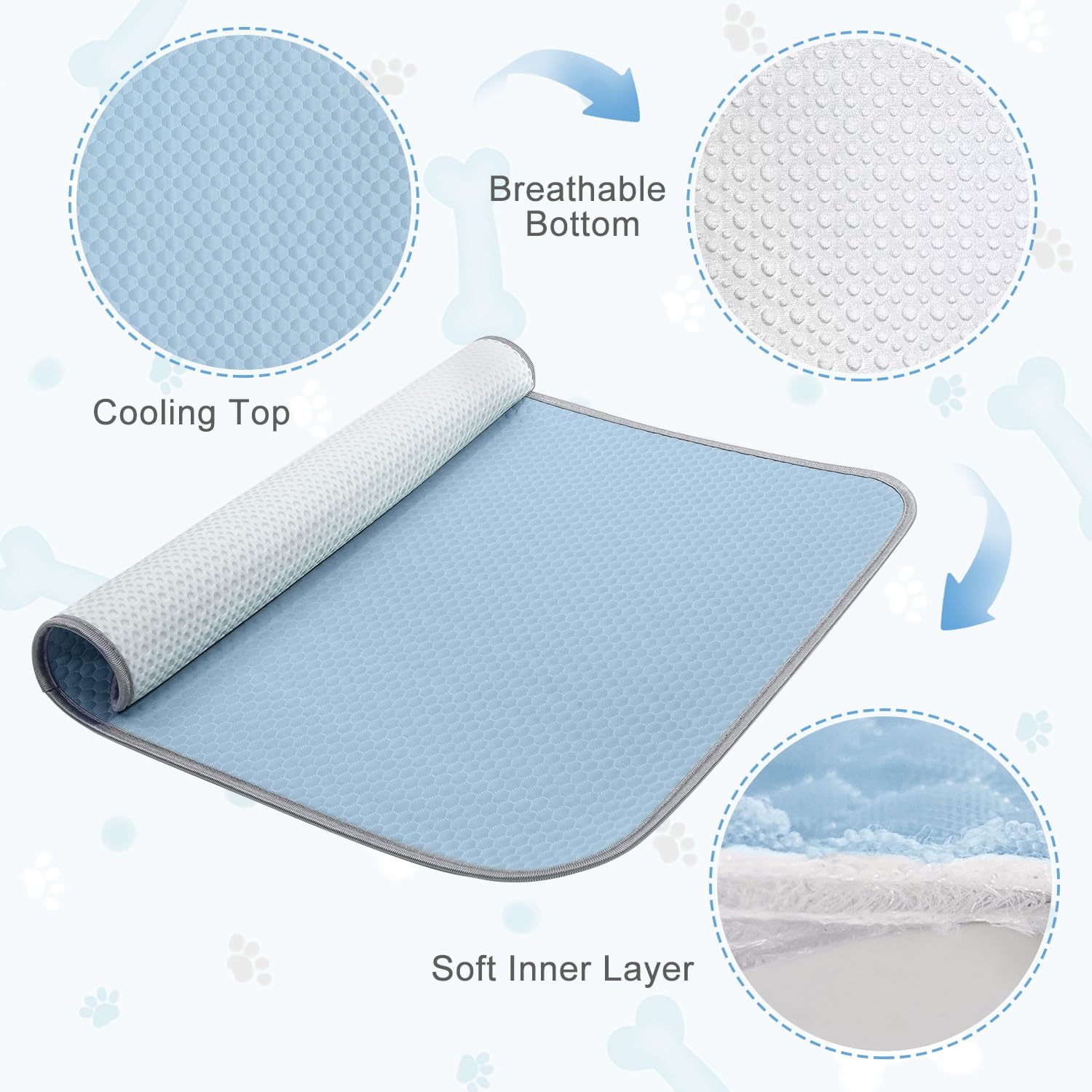 Tapis froid Buvlnee lavable en machine, entretien facile