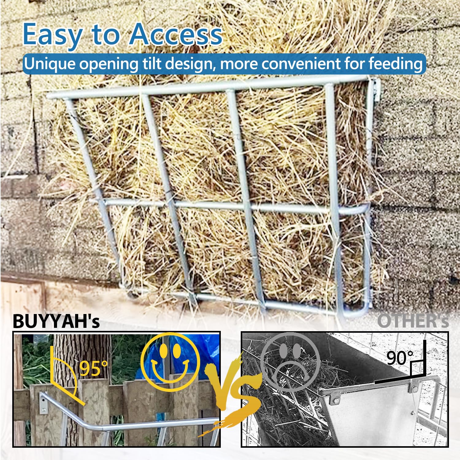 BUYYAH mangeoire à foin adaptée pour chevaux et moutons