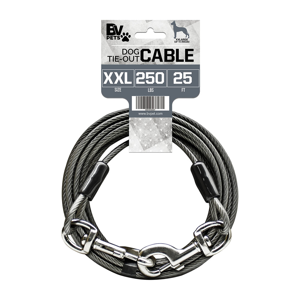 BV câble d'attache chien 25 pieds avec rotation 360, liberté maîtrisée.