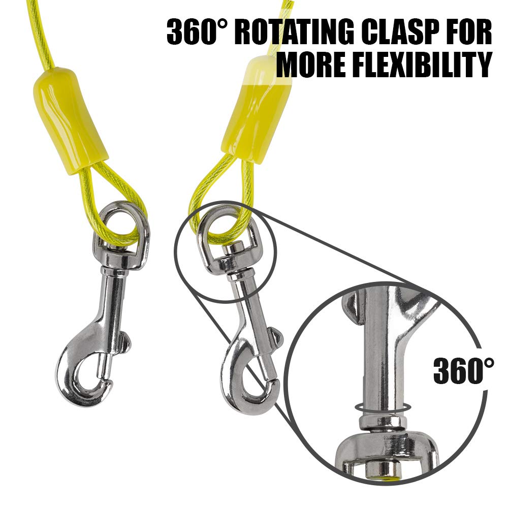 BV clip rotation 360 pour attache-chien, facilité d’utilisation sans enchevêtrement.