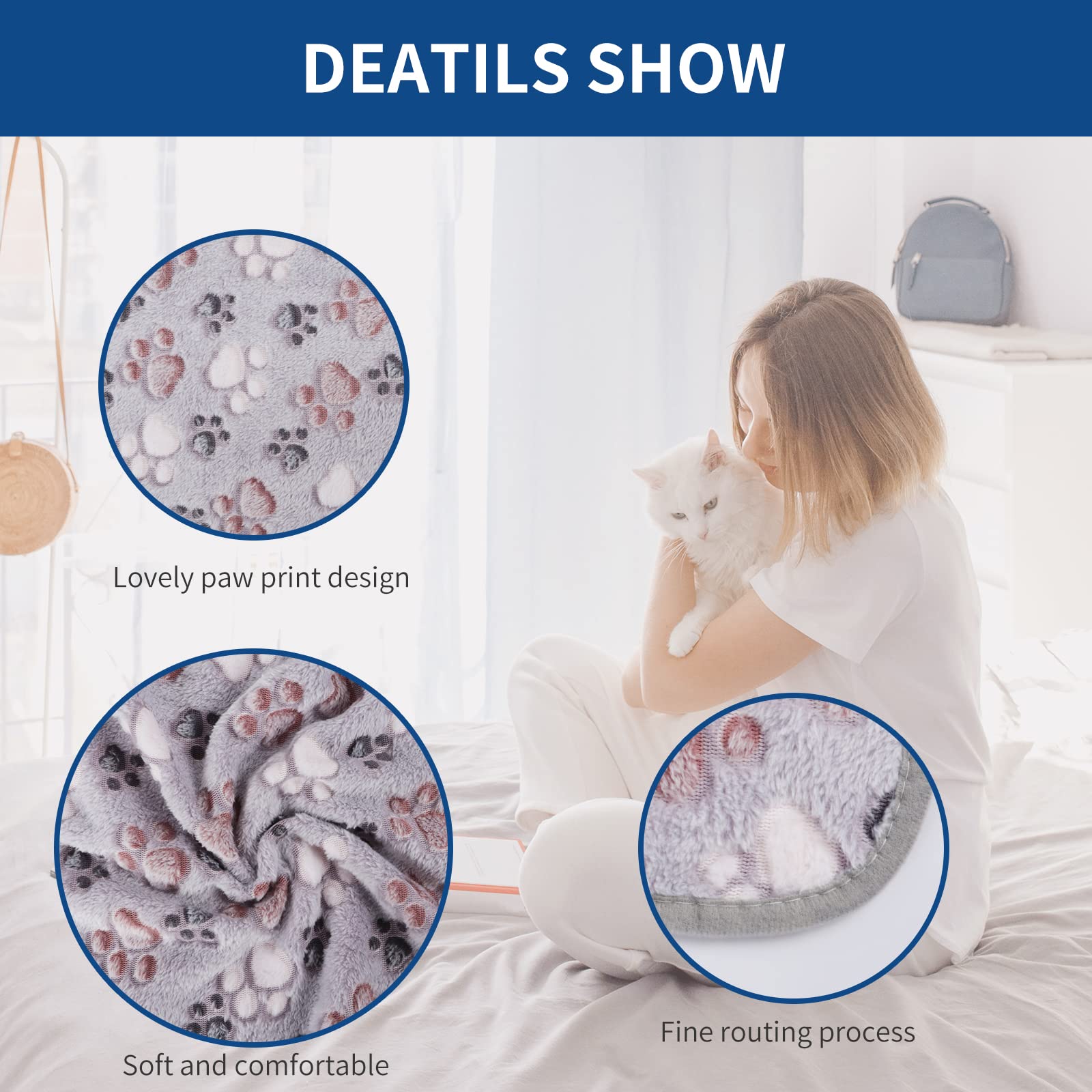 BVAGSS couverture-pattes-imprimees-chat: chaleur douce pour le chaton.