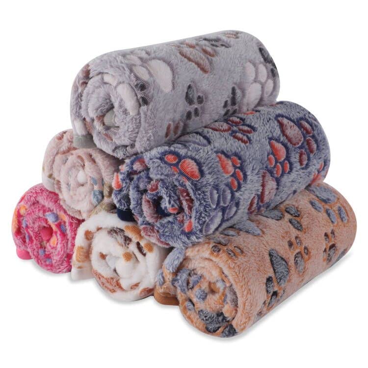 BVAGSS couverture-pattes-imprimees-petit-chien: douceur enveloppante pour repos.