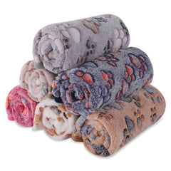 BVAGSS couverture-pattes-imprimees-petit-chien: douceur enveloppante pour repos.