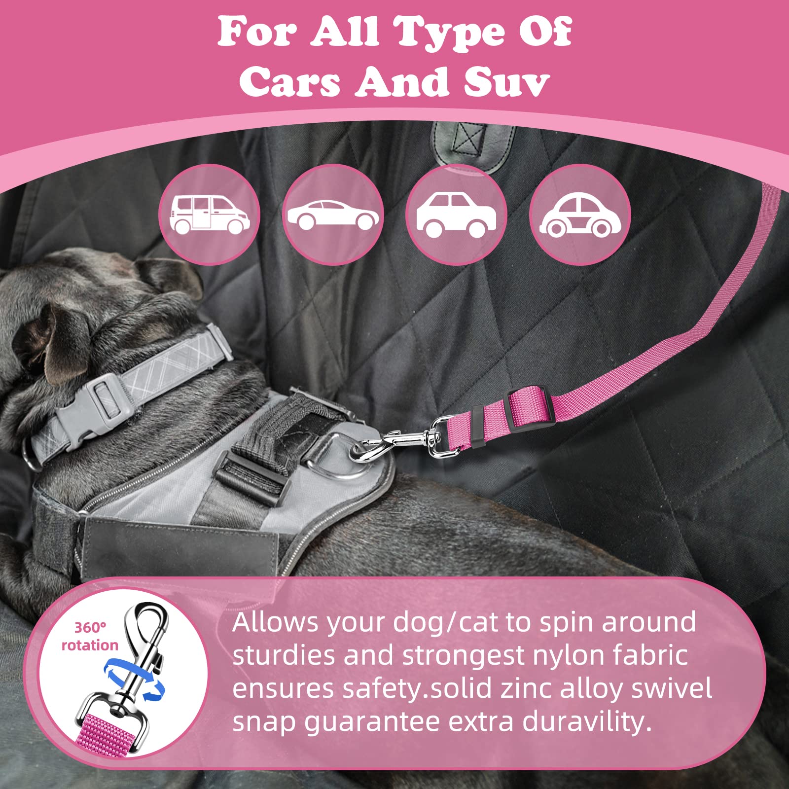 BWOGUE accessoire animaux rose pour voyage et transport sécurisé.