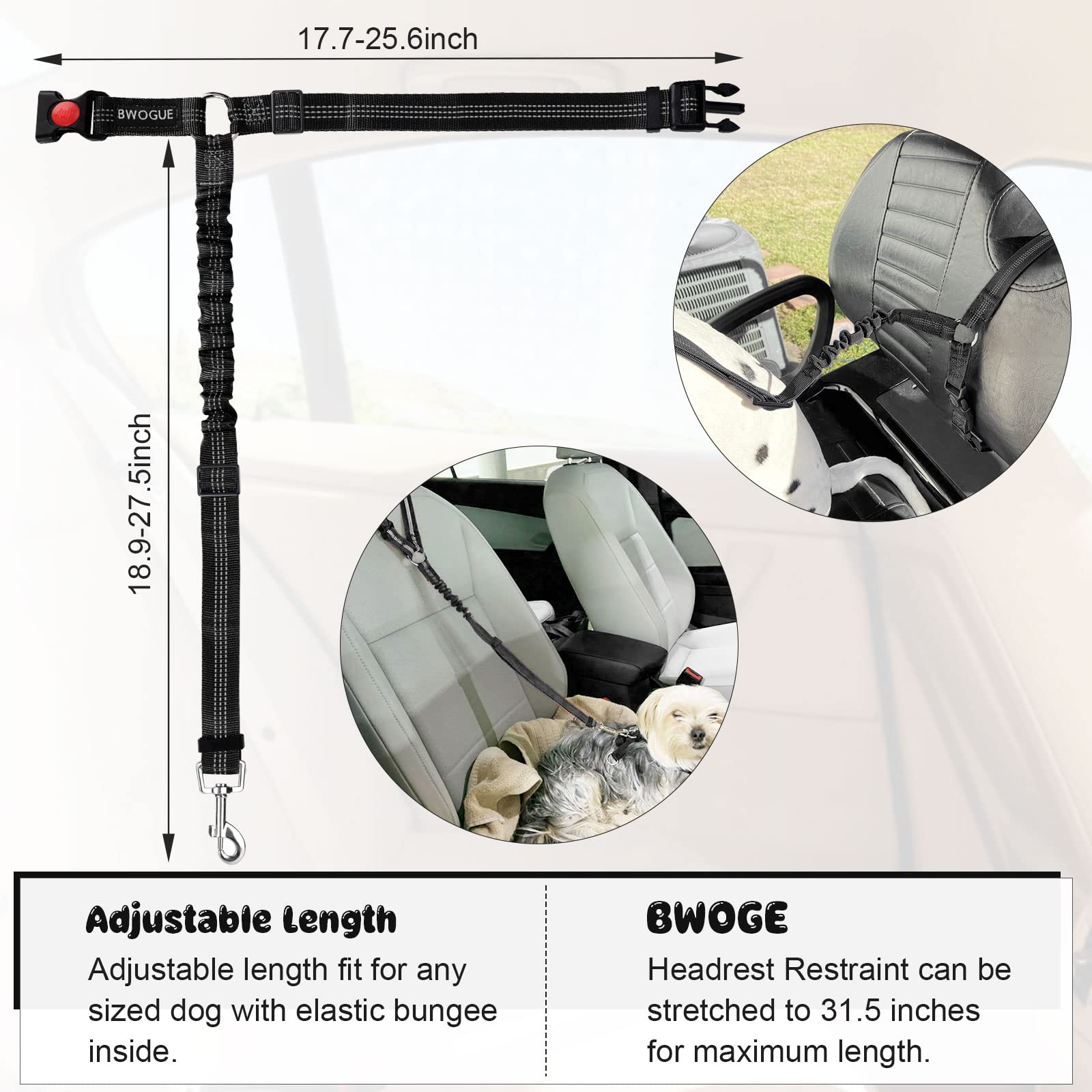 BWOGUE: attache-tête voiture réglable, installation rapide et sécurisée.