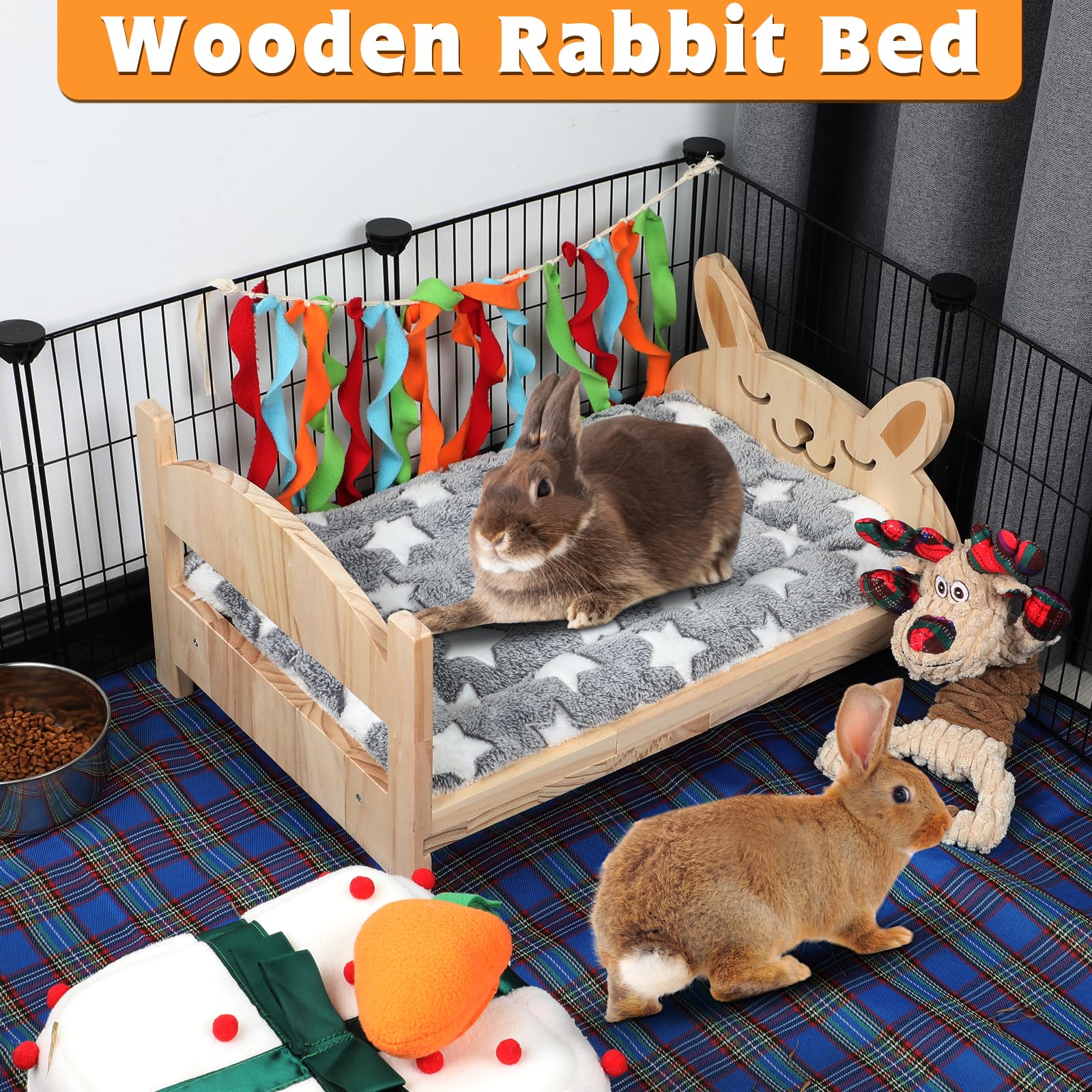 BWOGUE cadre en bois naturel stable et robuste pour petits animaux