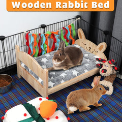 BWOGUE cadre en bois naturel stable et robuste pour petits animaux