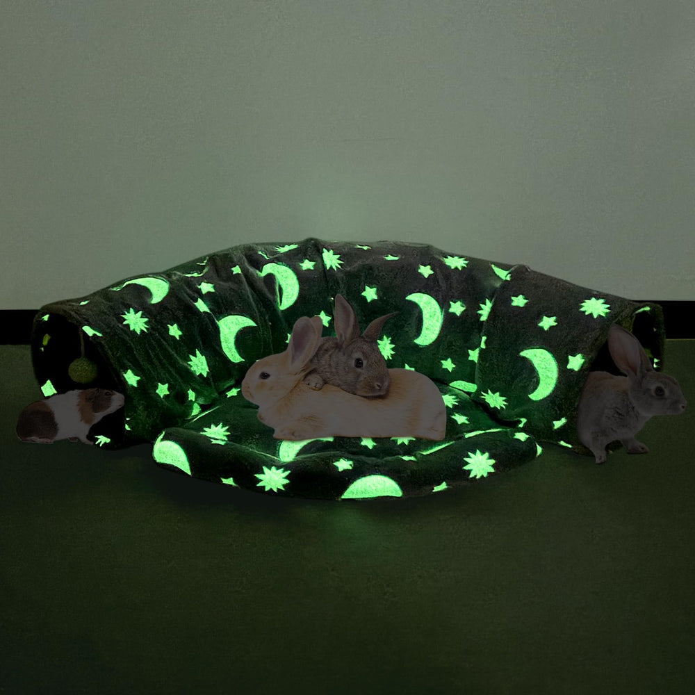 BWOGUE Bunny Tunnel dormeur en suede, espace cosy pour petits animaux.