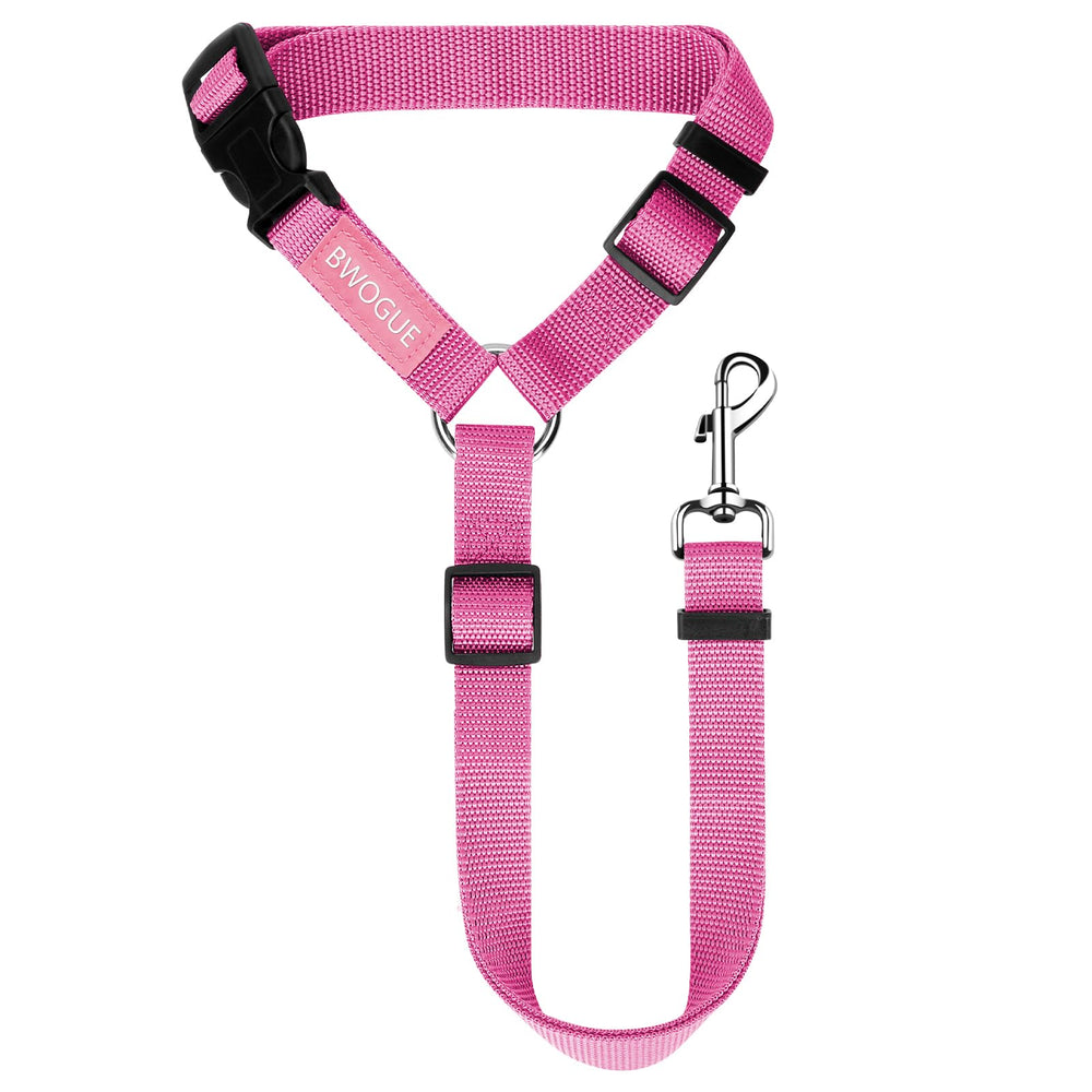 BWOGUE ceinture sécurité chien et chat rose ajustable fixée à l'appui-tête pour véhicule.