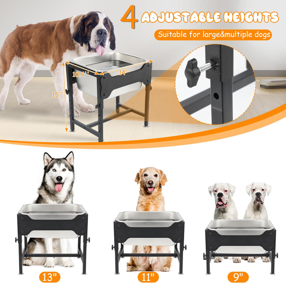 BWOGUE gamelle elevee 9 pouces—hauteur ajustable pour une posture confortable.