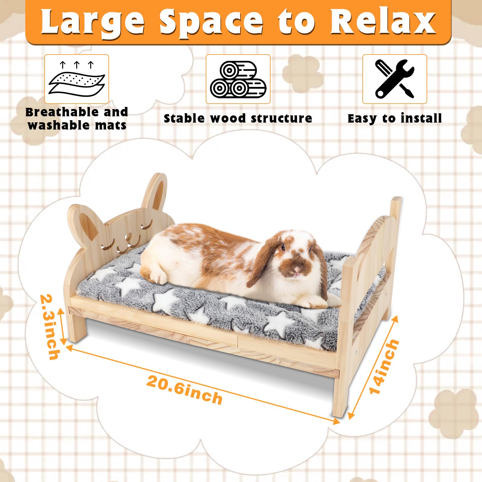 BWOGUE lit bois 2-en-1 avec coussin amovible, pratique et facile a nettoyer