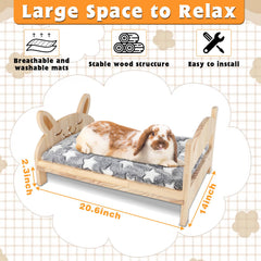 BWOGUE lit bois 2-en-1 avec coussin amovible, pratique et facile a nettoyer