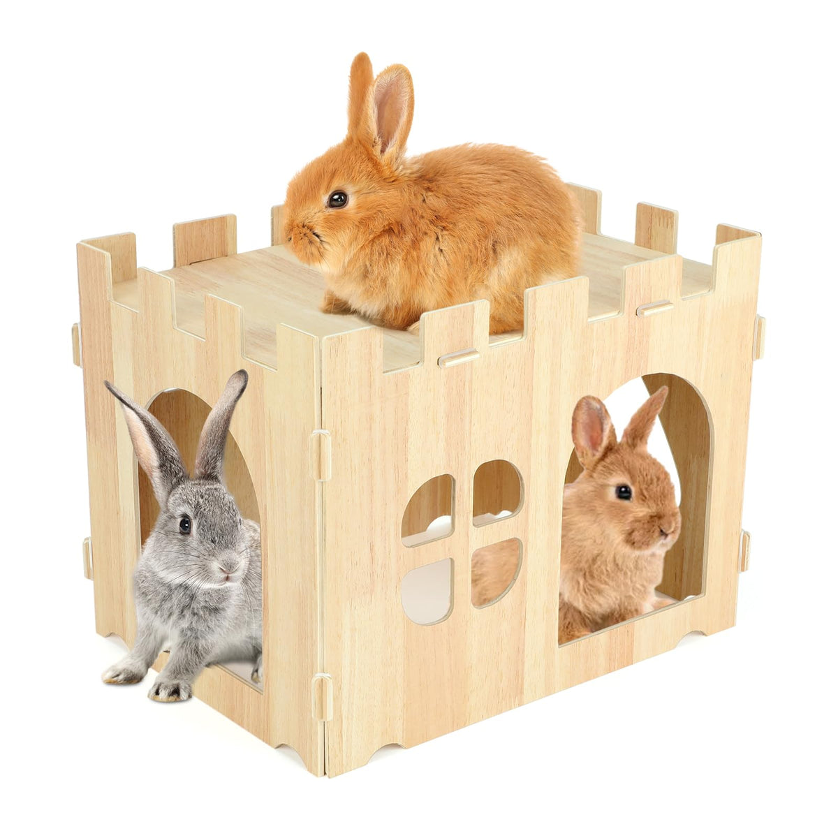 BWOGUE Maison-lapin-bois-grand-cachette offre un espace repos privé pour votre lapin.