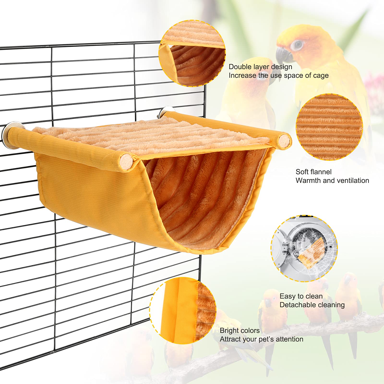 BWOGUE nid jaune: intérieur douillet et détails en peluche