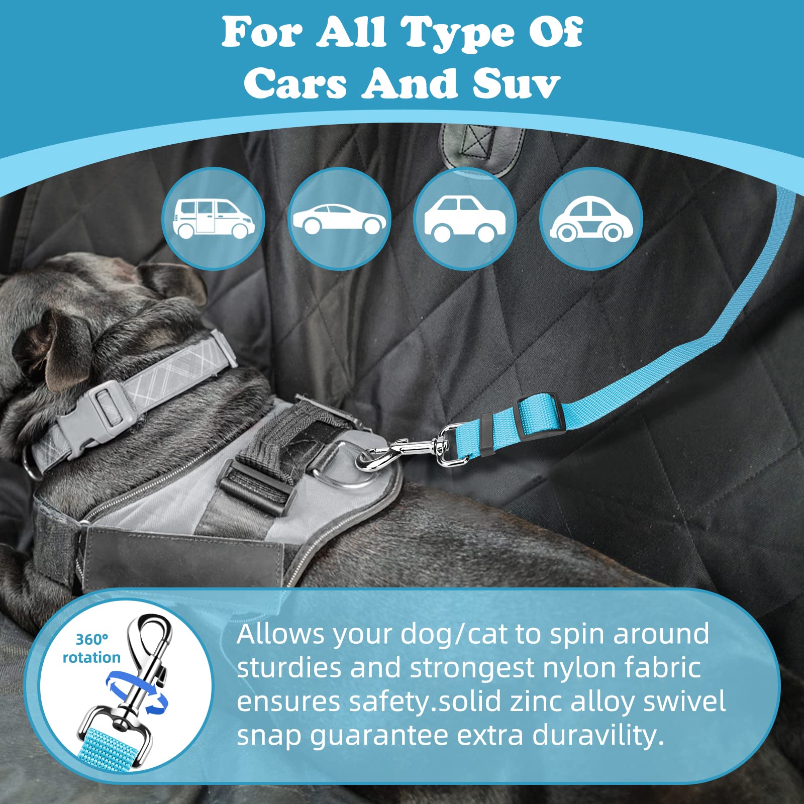 BWOGUE nylon durable – sangle voiture résistante et facile à nettoyer.