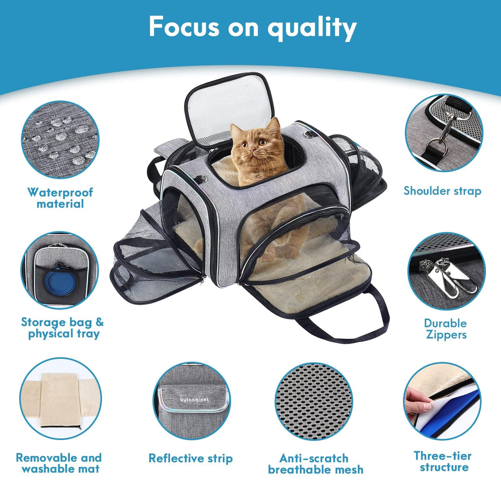 Bytaoqipet transporteur chat sous siège, utilisation facile en avion et voiture.