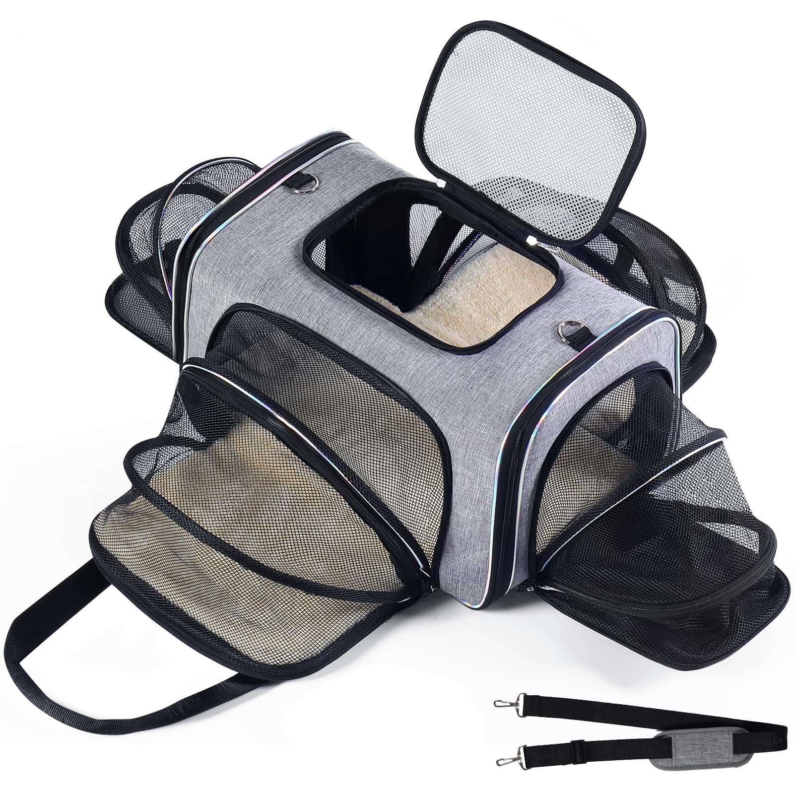 Bytaoqipet transporteur chat sous siège, vue d'ensemble, pratique pour voyager en avion.