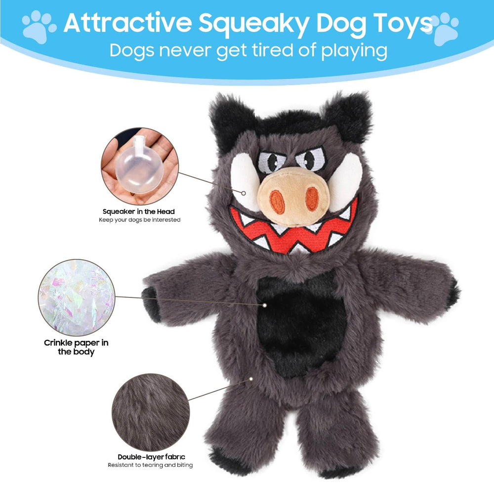 Jouet Bzonsmart sifflant peluche éléphant, textures variées pour chien