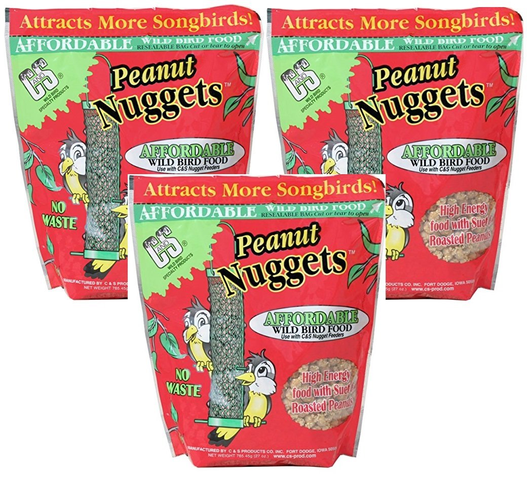 Nuggets C&S pour oiseaux sauvages au cacahuète, prêt à nourrir.