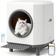CABZOON bac-litiere-auto-nettoyant 90L, confort et propreté pour plusieurs chats.