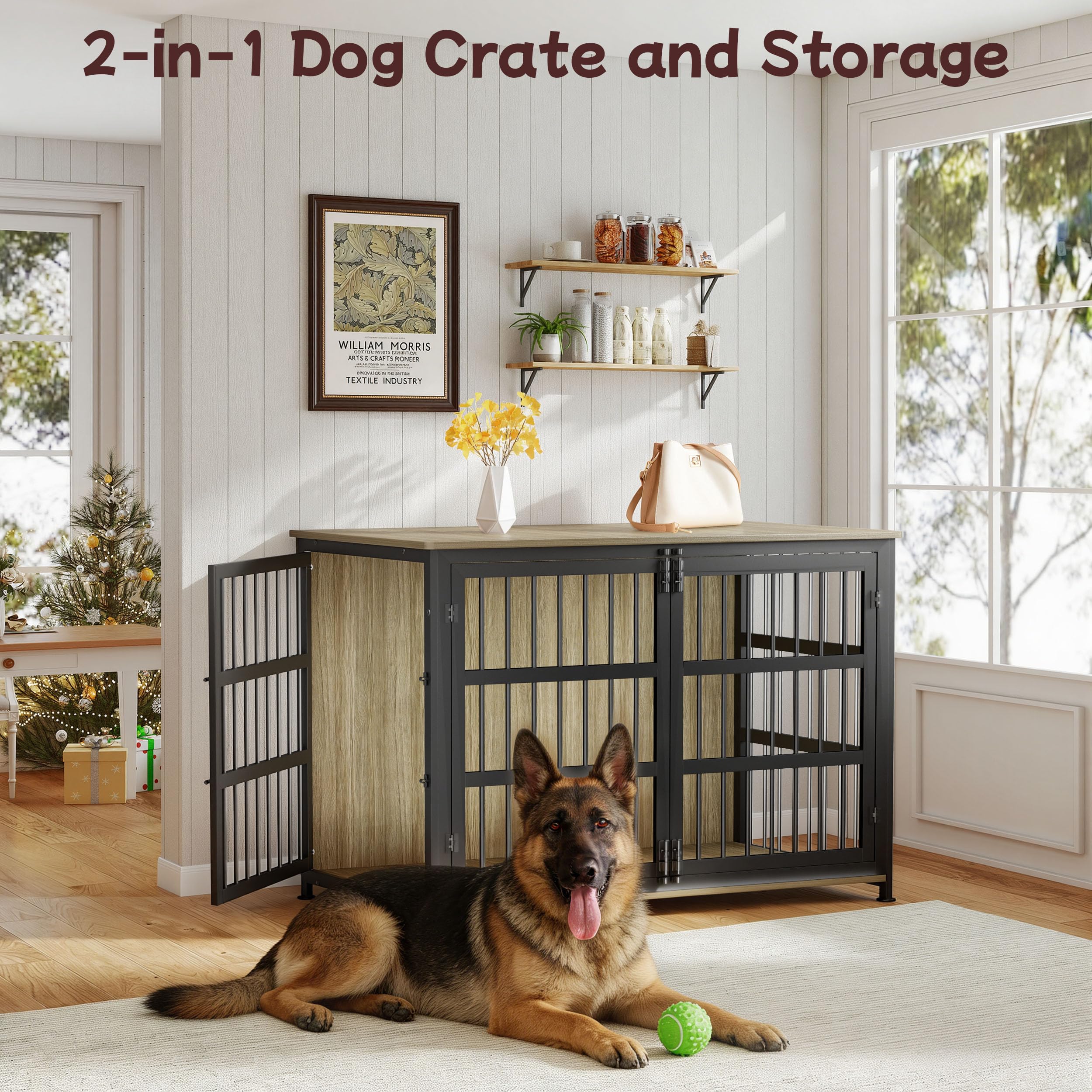 CABZOON cage chien matériaux eco-board et barres métalliques.