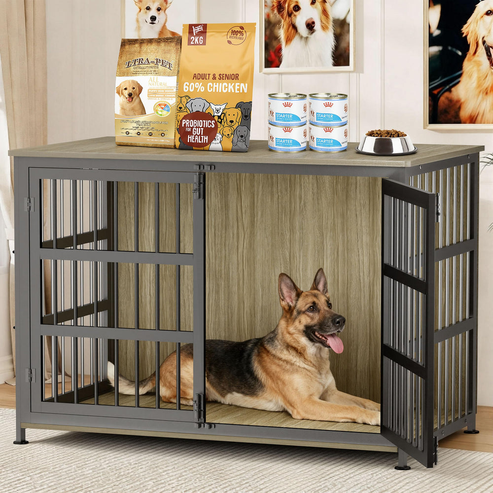 CABZOON cage pour chien 46 pouces, espace de repos spacieux et plateau supérieur pratique.