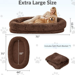 CABZOON couverture en fausse fourrure marron, douceur chaleureuse.