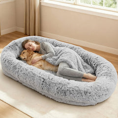 CABZOON lit humain chien – vue générale gris, espace spacieux pour moments relaxants.