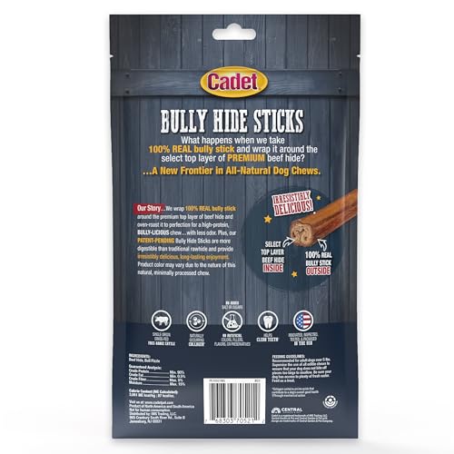 Cadet Bully Hide Sticks aide-nettoyage-dents, mâchage bénéfique pour l'hygiène
