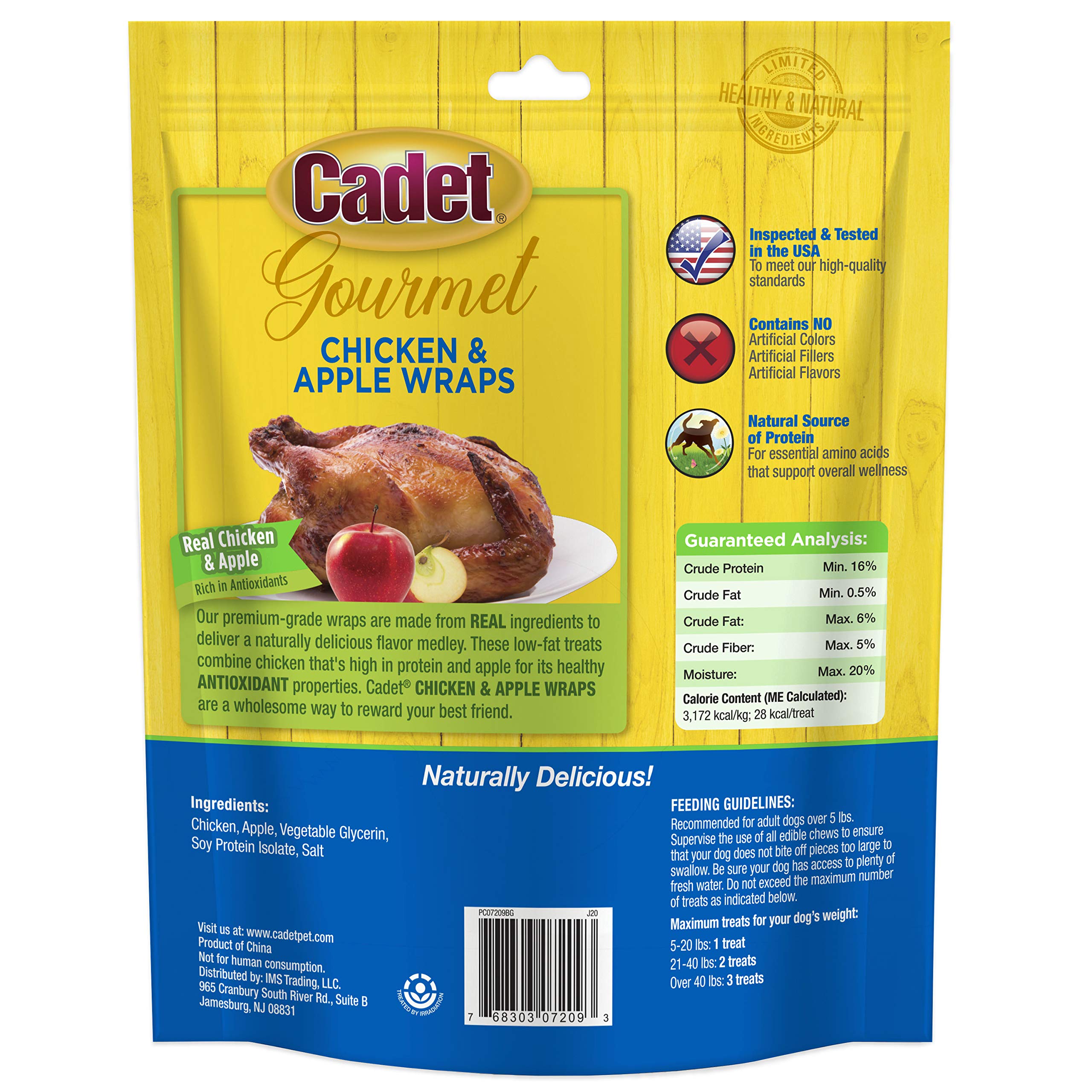 Cadet enrobés Poulet-Pomme : friandises inspectées aux États‑Unis.