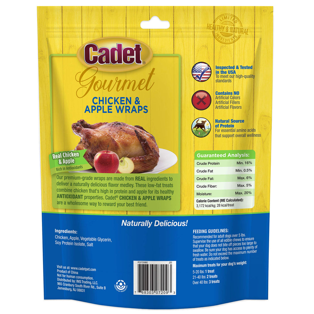 Cadet enrobés Poulet-Pomme : friandises inspectées aux États‑Unis.