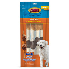 Cadet Gourmet – brochette peau-boeuf poulet, récompense savoureuse et soutien à l'hygiène dentaire.