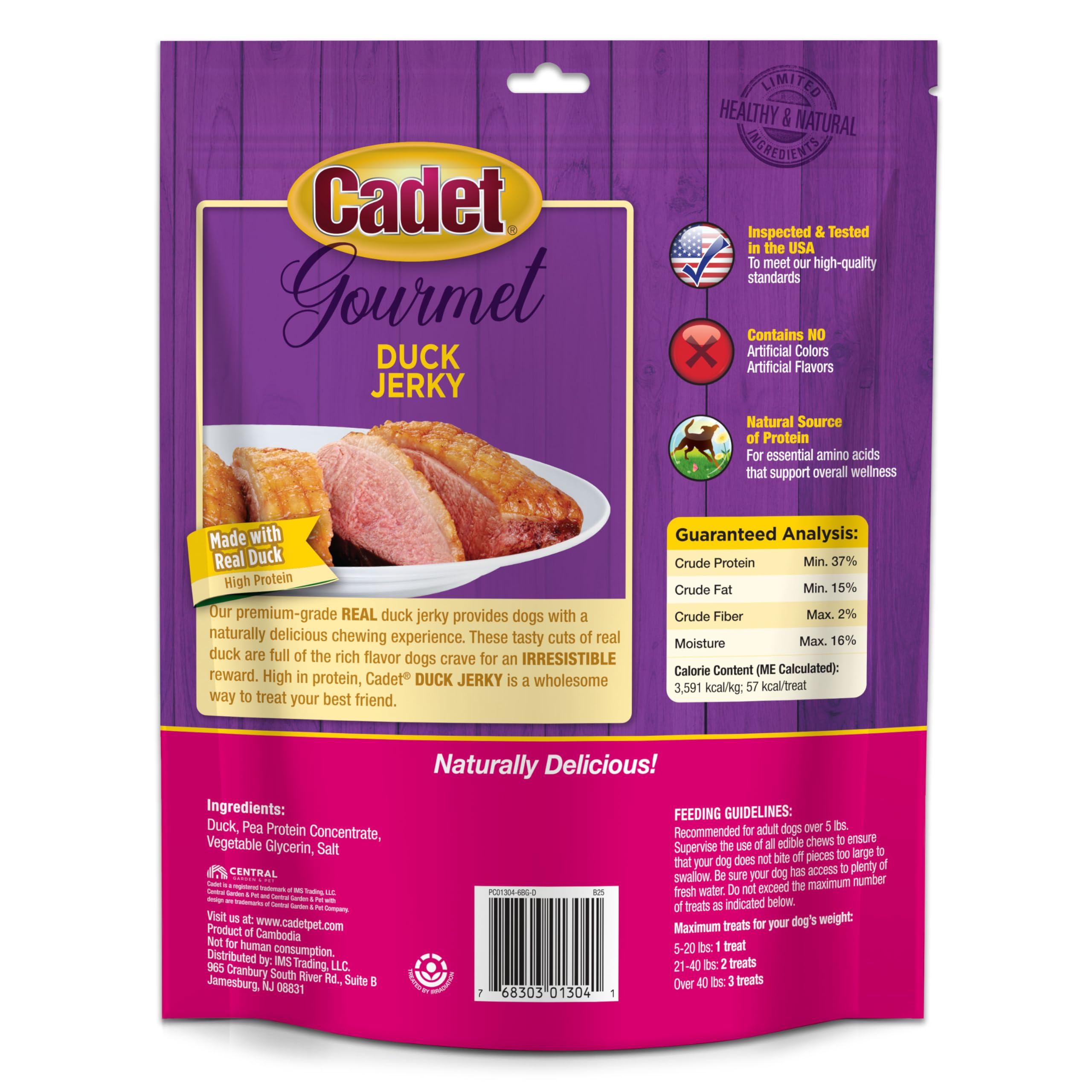 Cadet Gourmet Canard Jerky entraînement quotidien – récompense pratique et délicieuse.