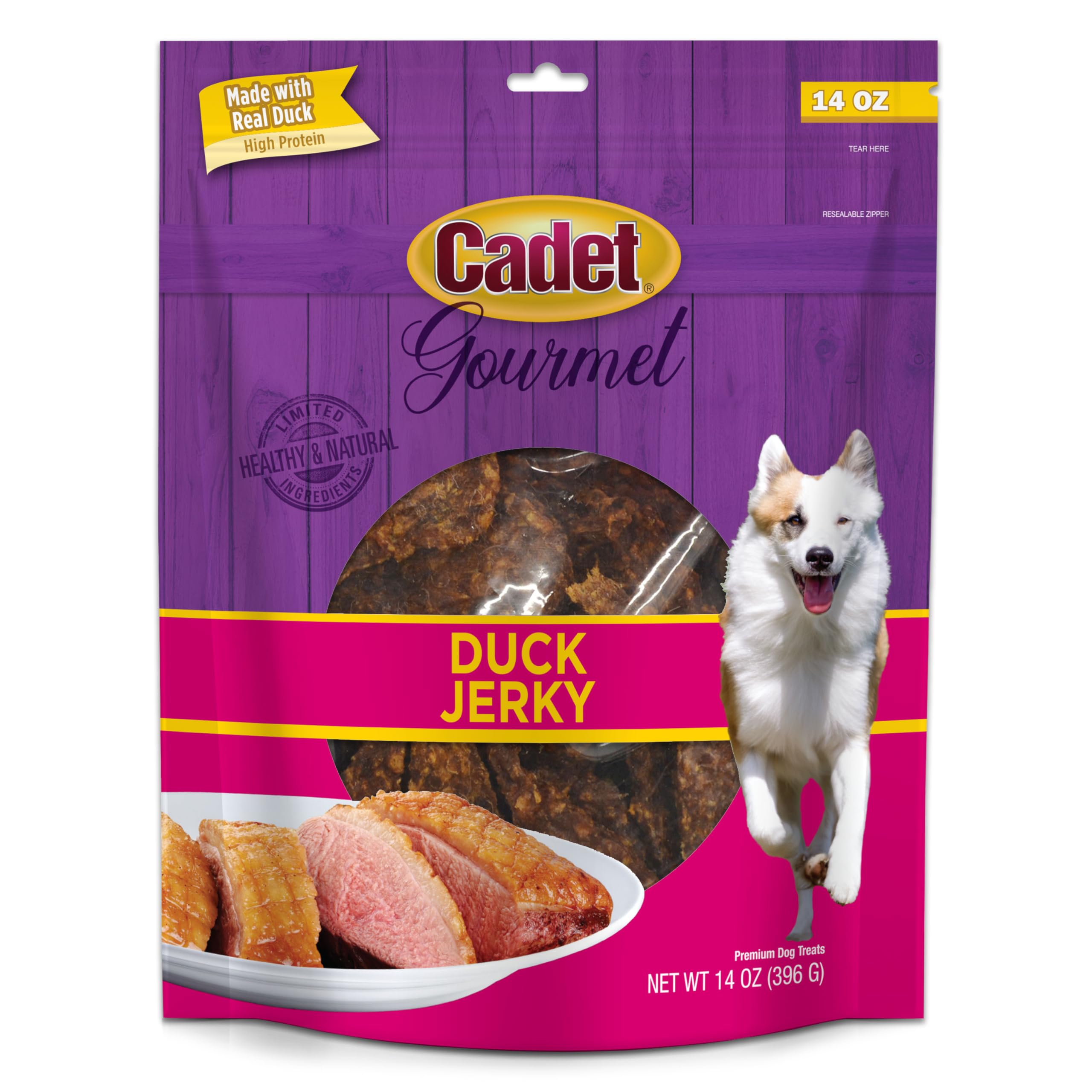 Cadet Gourmet Canard Jerky poids 14 onces – portion généreuse pour usage répété.