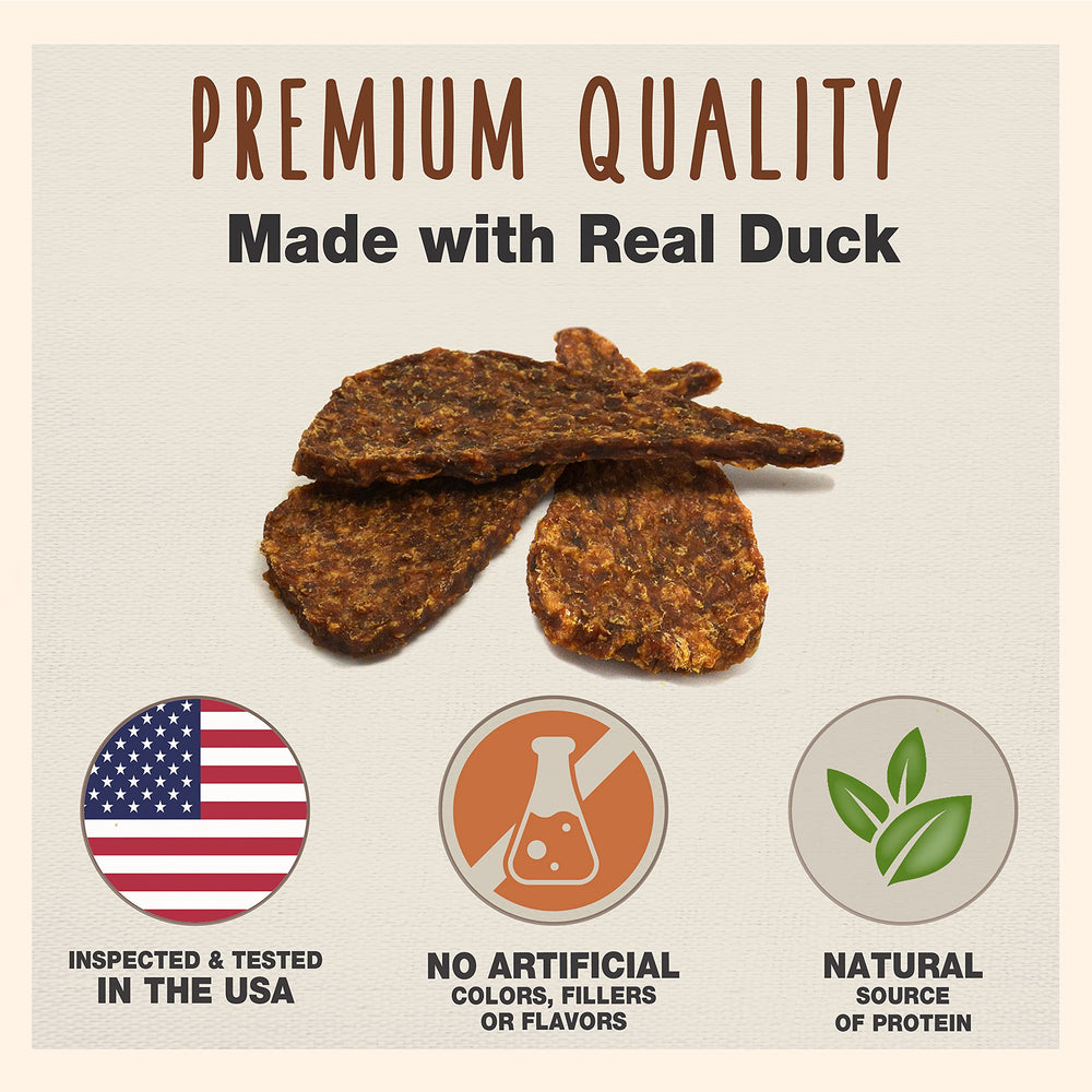Cadet Gourmet Canard Jerky tranches finies – texture facile à mâcher pour chiens.
