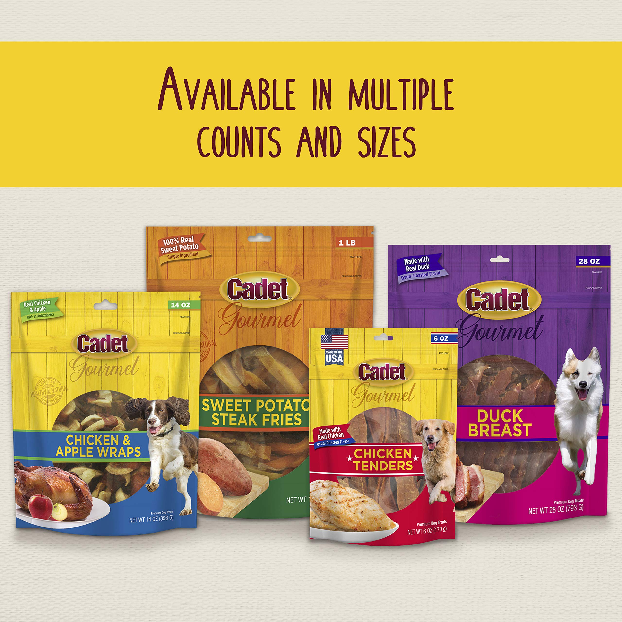 Dog-friendly Cadet Gourmet Poitrine de Canard Jerky pour sessions d'entraînement