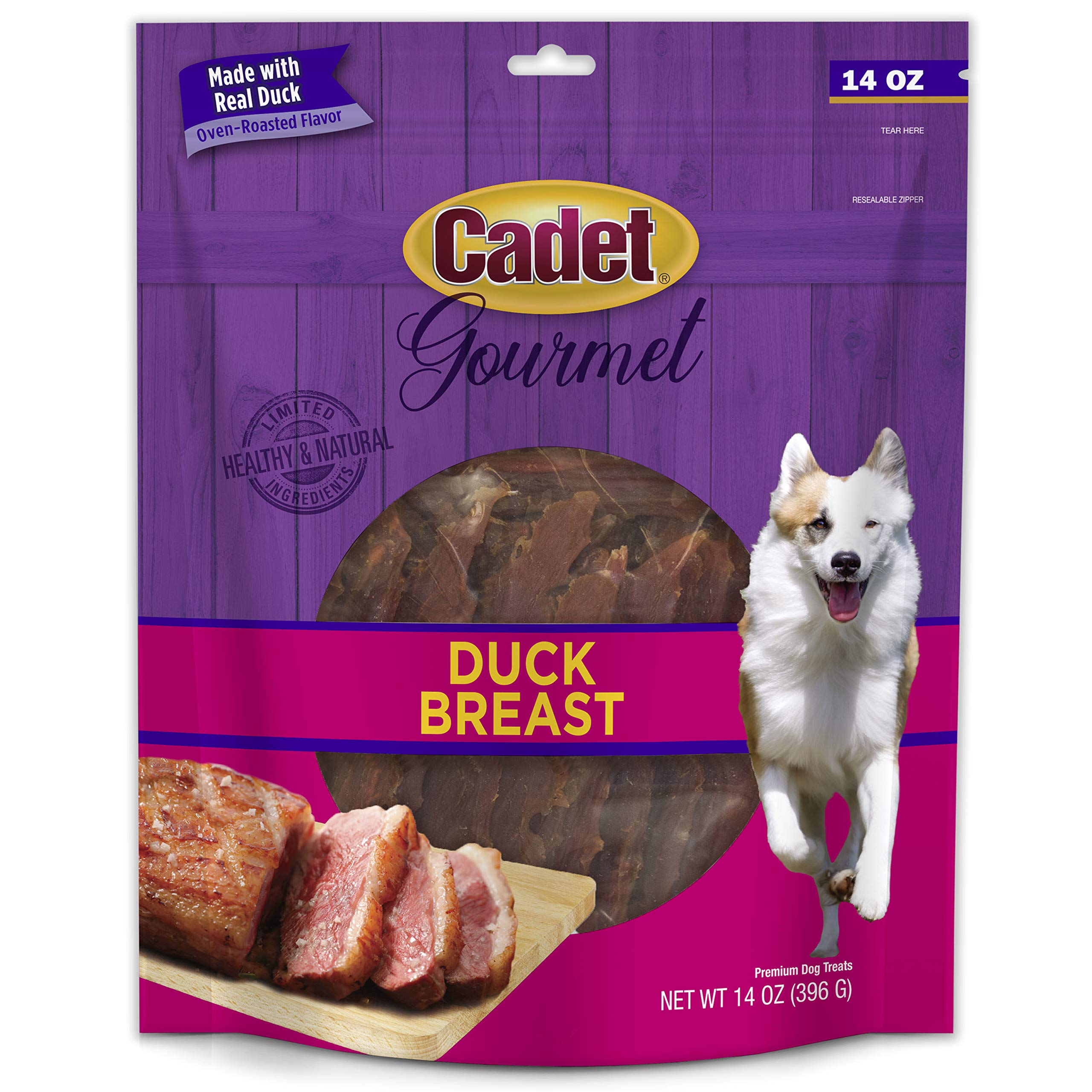 Cadet Gourmet Poitrine de Canard Jerky, tranches appétissantes pour récompenser votre chien pendant l'entraînement