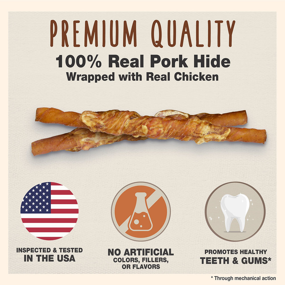 Cadet Gourmet torsion porc-poulet, friandise croquante pour chiens.
