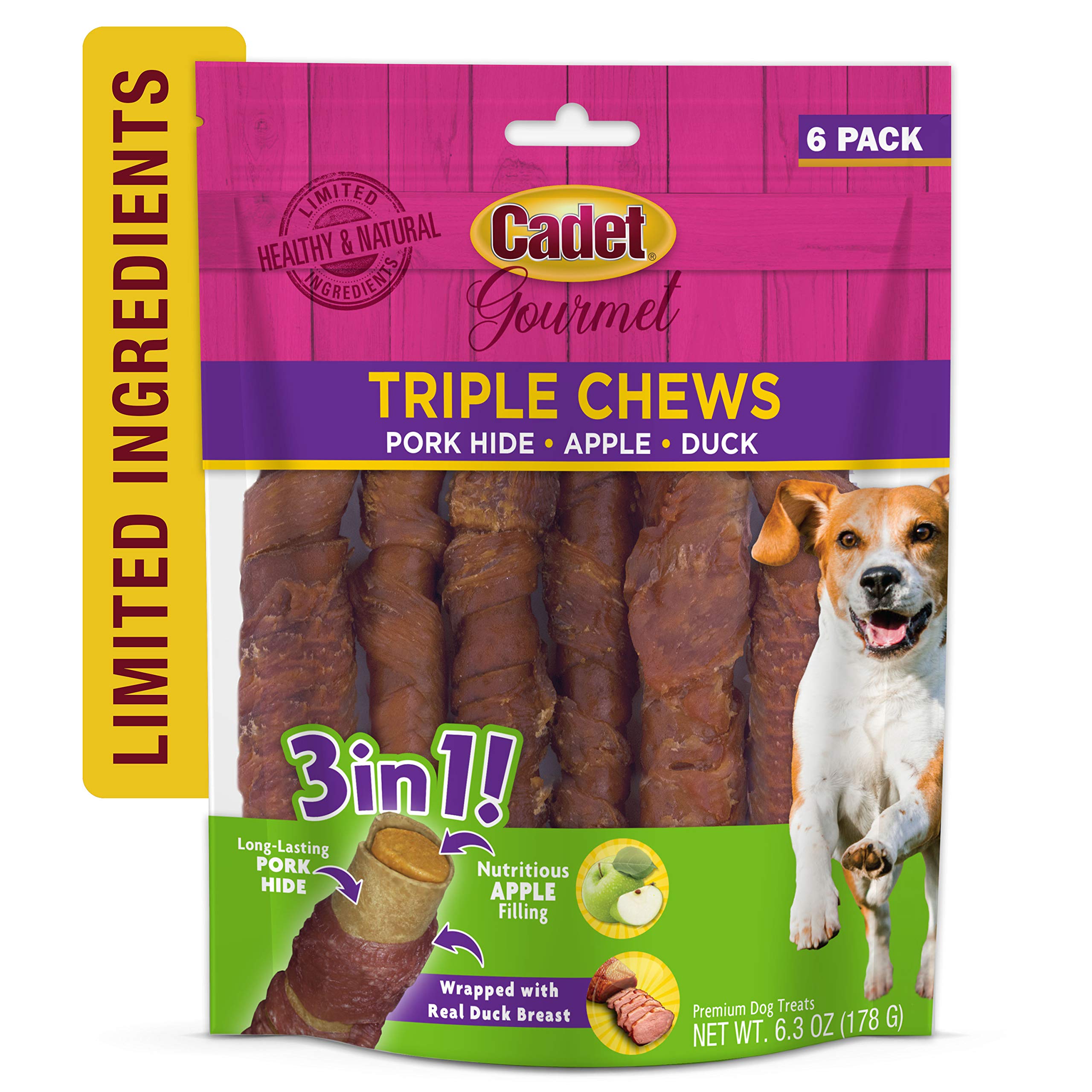 Idéal pour chiens de toutes tailles avec Cadet Triple Chews