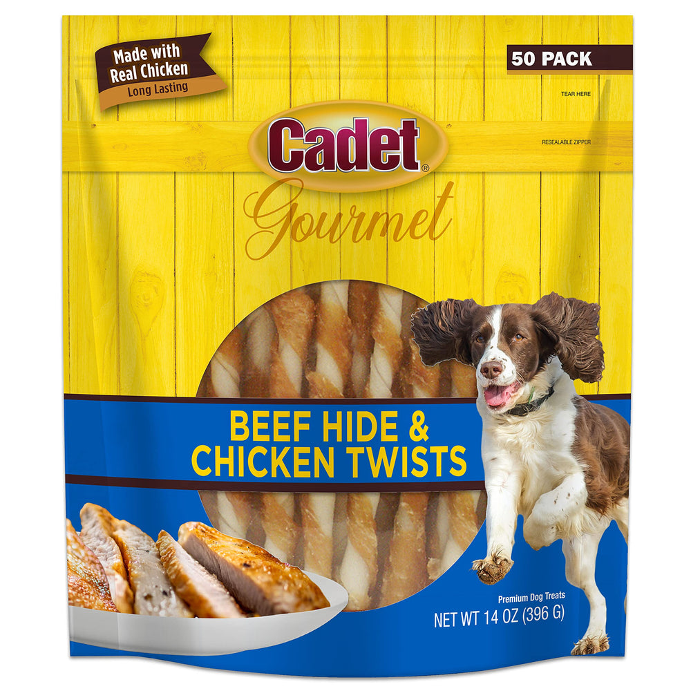 Cadet Gourmet twist boeuf-poulet 5 pouces pour chien, plaisir longue durée et hygiène dentaire potentielle