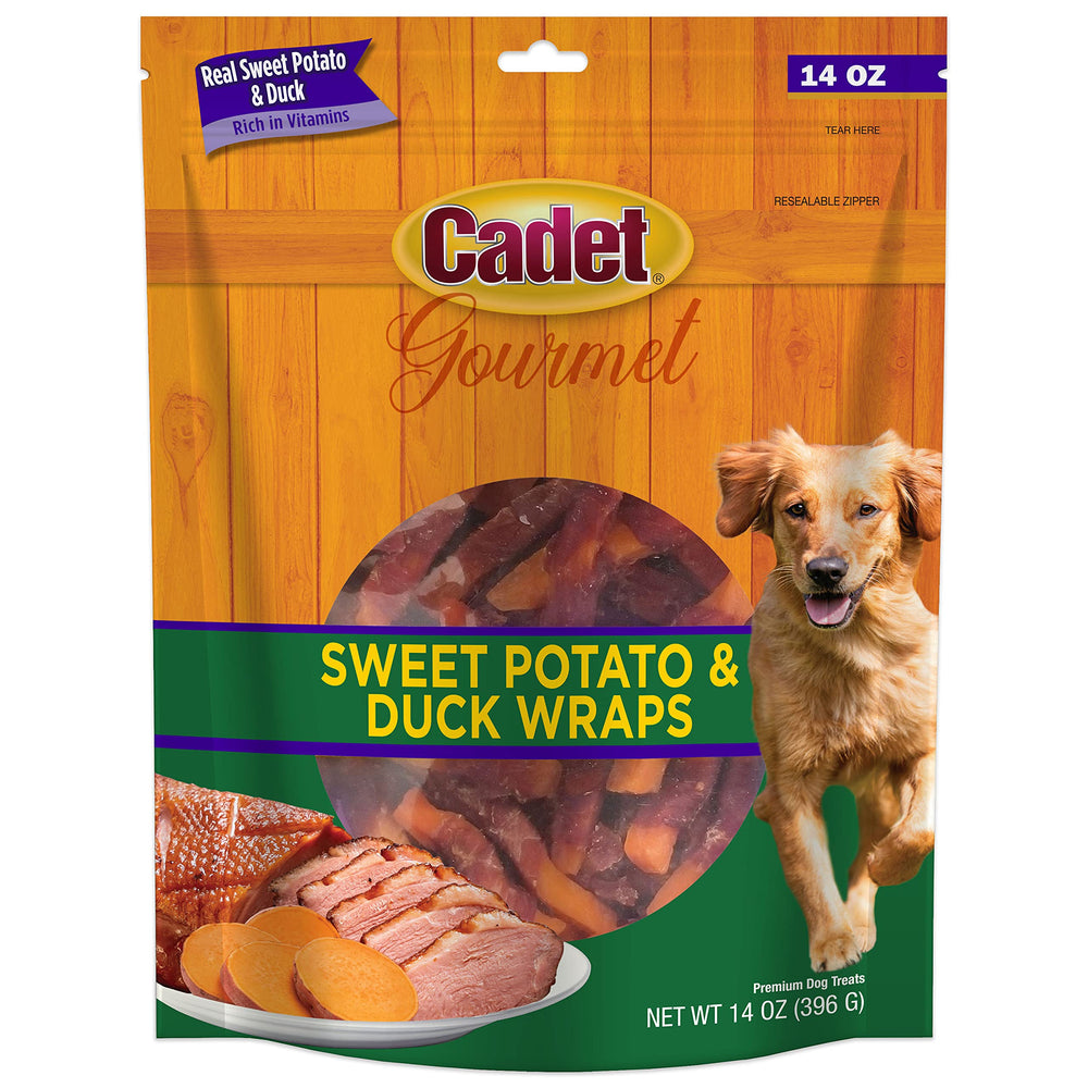 Cadet Gourmet Wraps canard et patate douce, récompense savoureuse pour l'entraînement.
