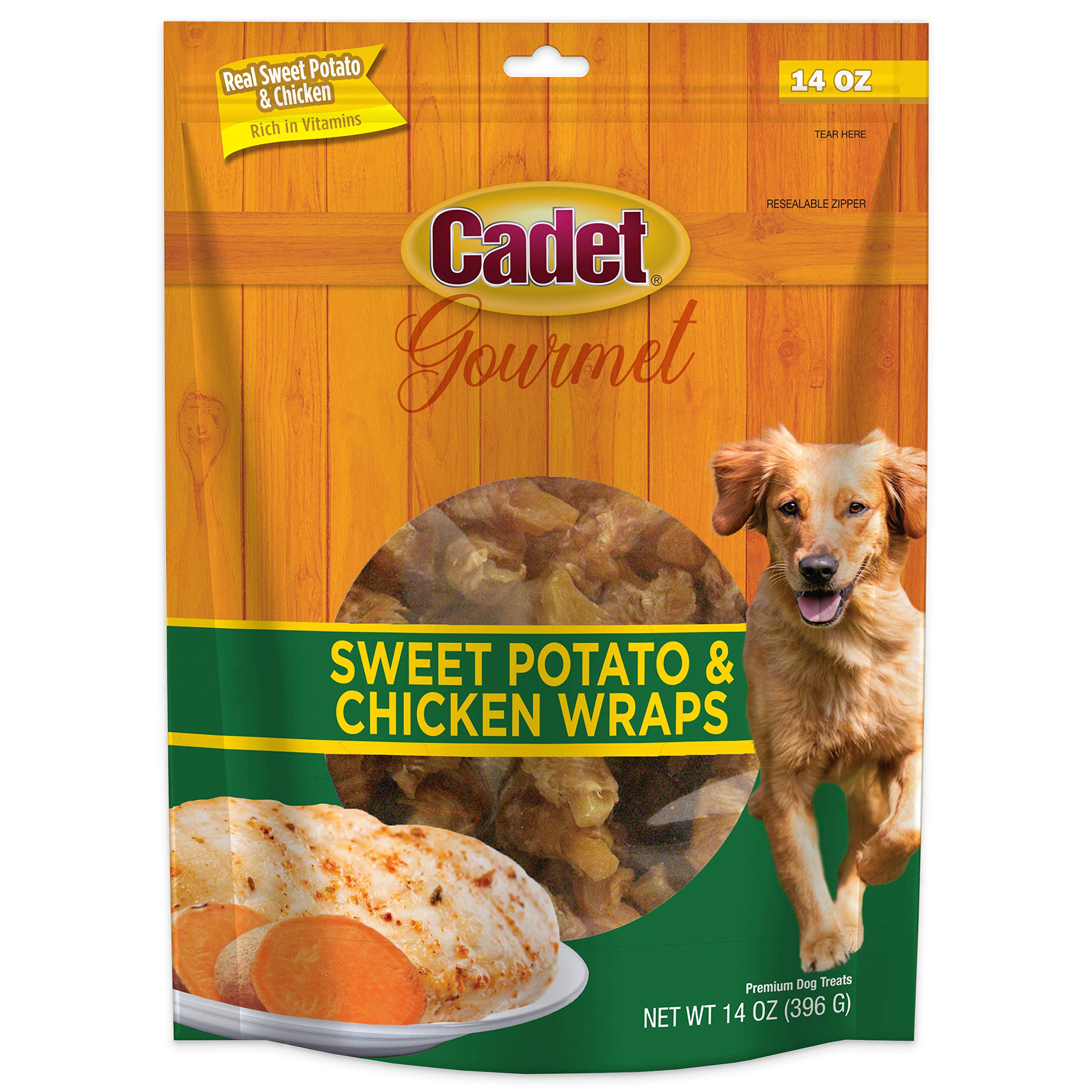 Cadet Gourmet Wraps, emballage visible, friandises naturelles pour chiens, idéale pour le dressage