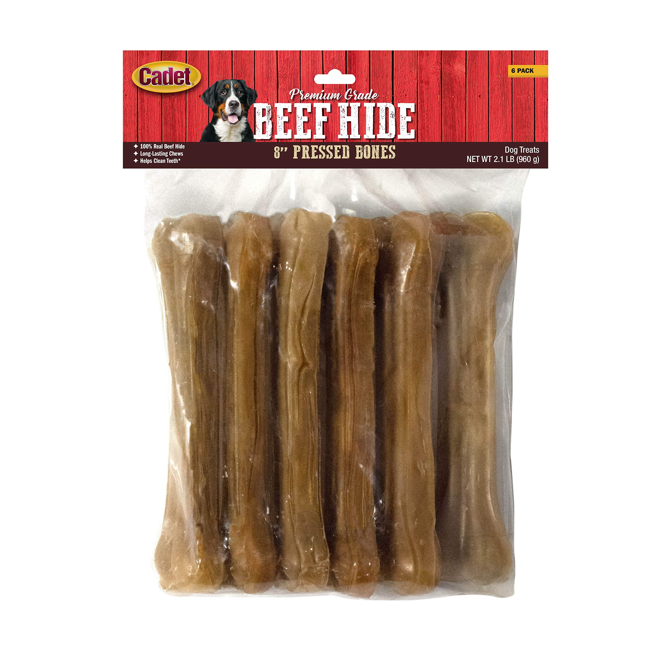 Cadet os-boeuf-presse 8-pouces – texture robuste et longue durée pour chien.