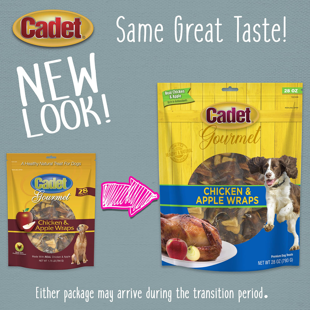 Cadet friandises enveloppées, ingrédients naturels visibles et sans colorants.